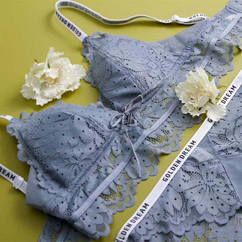 Women's Intimates Lace Bra Set Without Steel Ring Bra Thin Women's Underwear Set_voghion.com