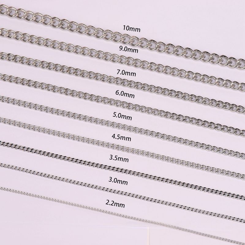 Necklaces Stainless Steel Titanium Steel Single Line Double Sided Grinding Necklace Hardware Luggage Chain Pendant Chain DIY Semi Finished Accessories_voghion.com