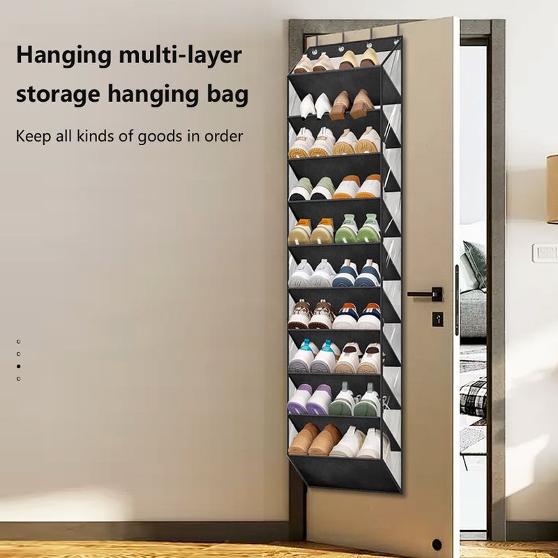 Home & Garden New Door Storage Shoe Bag Fabric Storage Shoe Rack 10 Layers Large Capacity Integrated Simple Storage Hanging Bag_voghion.com