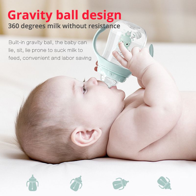 Babyflaschen Trinkbecher Babyflasche Großkalibrig Multifunktional Trinkmilch Trinkwasser Dual-Use-Flasche BPA-frei_voghion.com