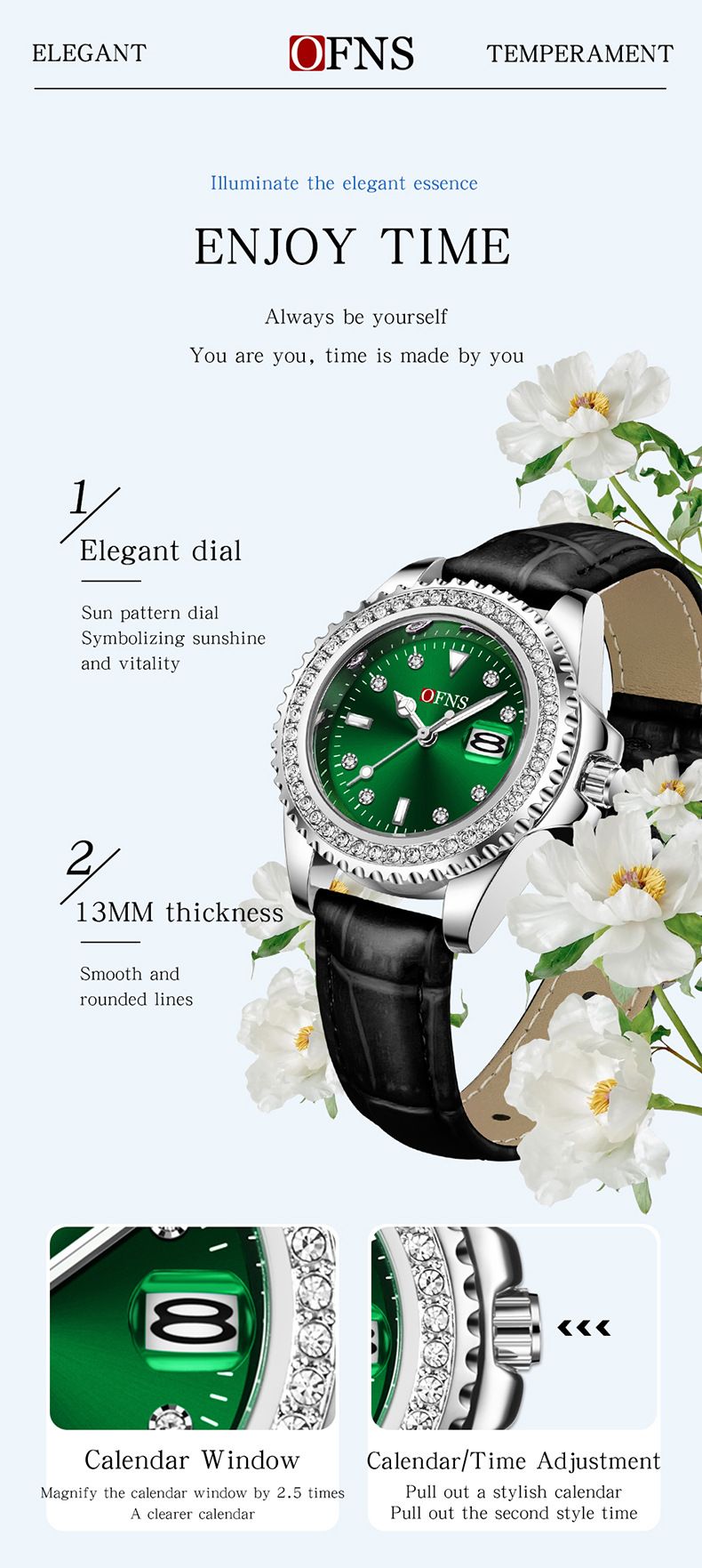 Women's Fashion Watch With Luminous Dial, Date Function & Waterproof Design – Light Luxury Minimalist Style Light Luxury Single Calendar Watch_voghion.com
