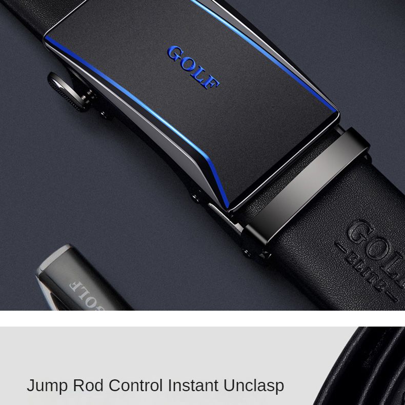 HOT GOLF Herren Gürtel aus echtem Leder mit automatischer Schnalle, trendiger Casual Business-Hosengürtel, vielseitig und einfach_voghion.com