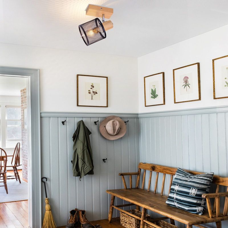 Glitzerlife Deckenstrahler 1 Flammig Weiß Deckenlampe Holz - Deckenleuchte E14 Moderne Deckenleuchte Schwenkbar 350° Max.25w Innen Holzoptik Spotlights Für Flur_voghion.com