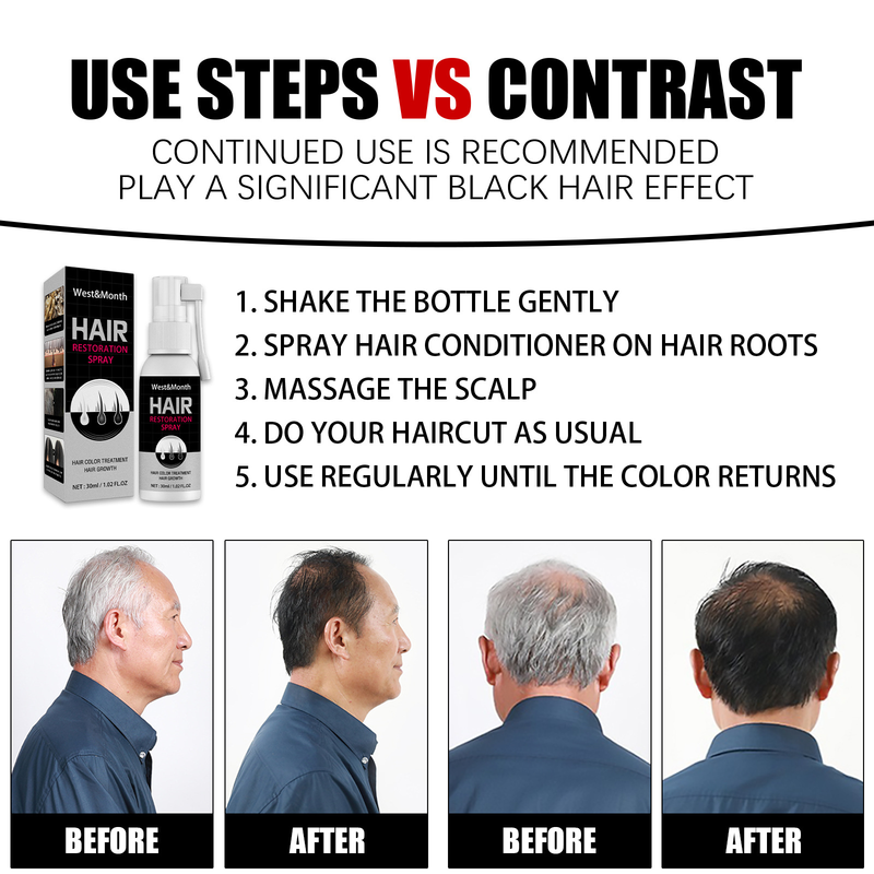 spray West&Month Black Herbal Extract Nourishing, Moisturizing and Repairing Hair Blackening ening_voghion.com