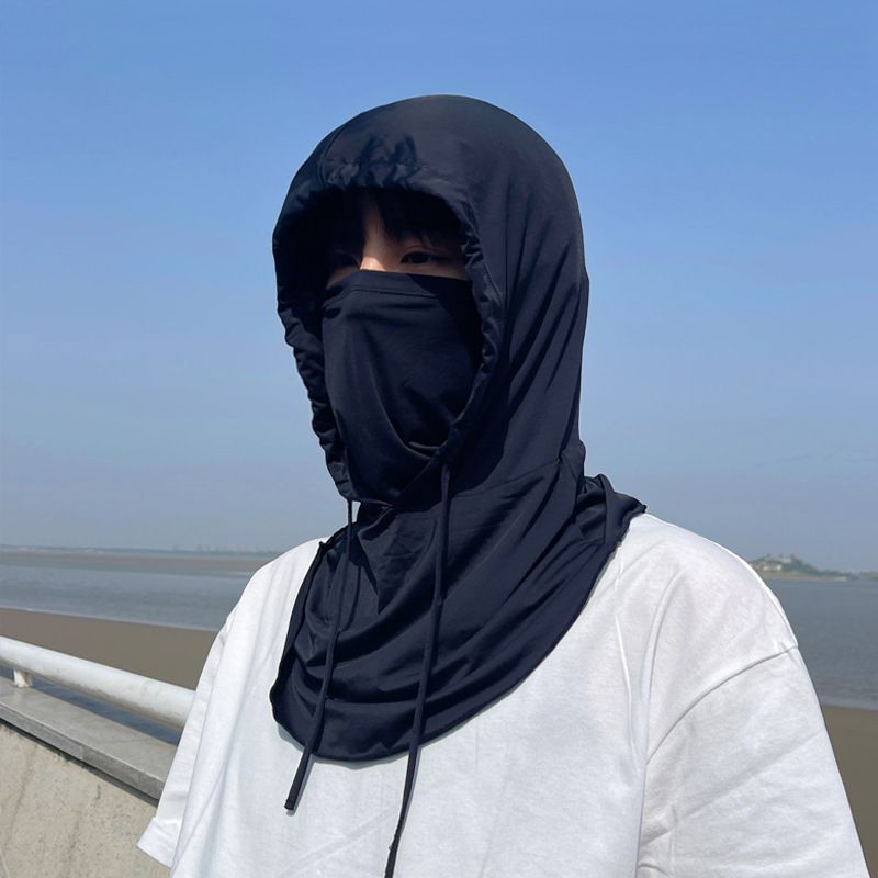 Masque de protection solaire d'été pour hommes, couverture intégrale du visage, cache-cou respirant en soie glacée, écharpe, bonnet, voile 3 en 1 pour le cyclisme_voghion.com