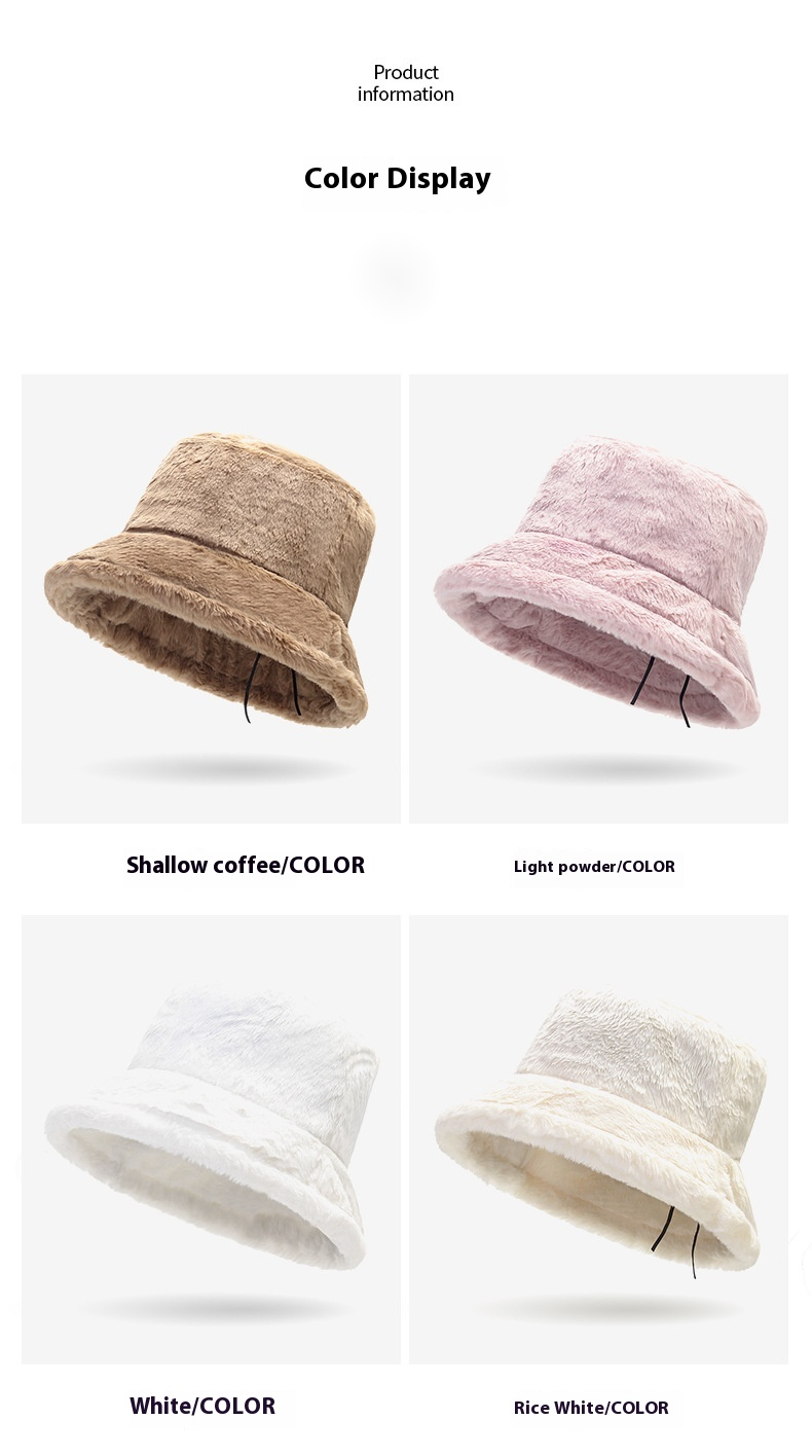 Nuevo sombrero de pescador de felpa para mujer en otoño e invierno, gorro de piel gruesa y cálida, gorro con estampado de leopardo moderno y versátil_voghion.com
