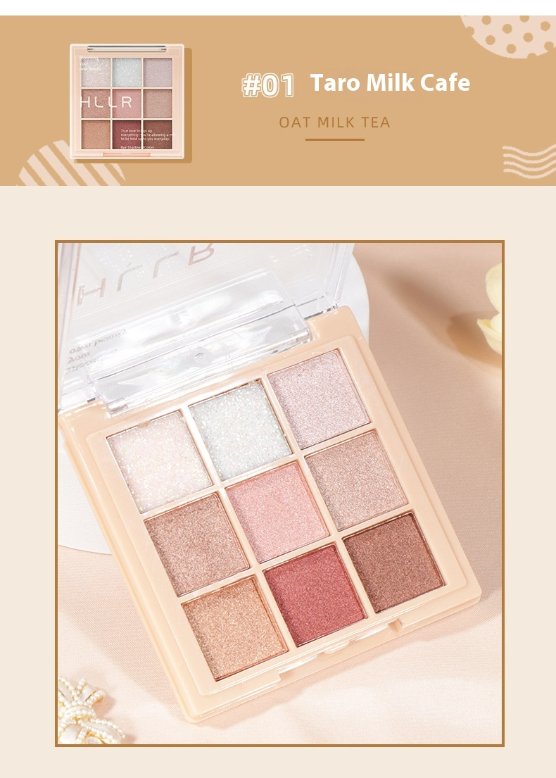 High Quality Transparent Mashed Potato Eye Shadow Plate Earth Color Matte Nine Color Sequins Eye Shadow_voghion.com