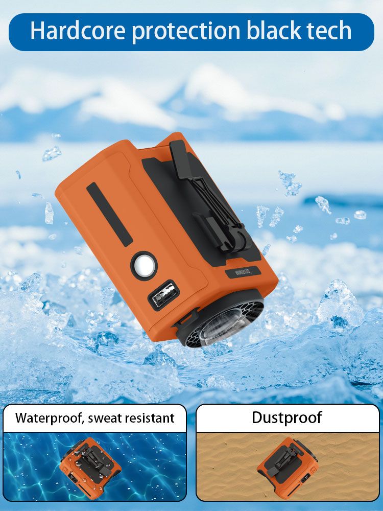 10000mAh Wearable Neck With SOS Light 40H Personal Air Cooler 5 Speeds Waist Fan For Outdoor Sport Travel Camping_voghion.com
