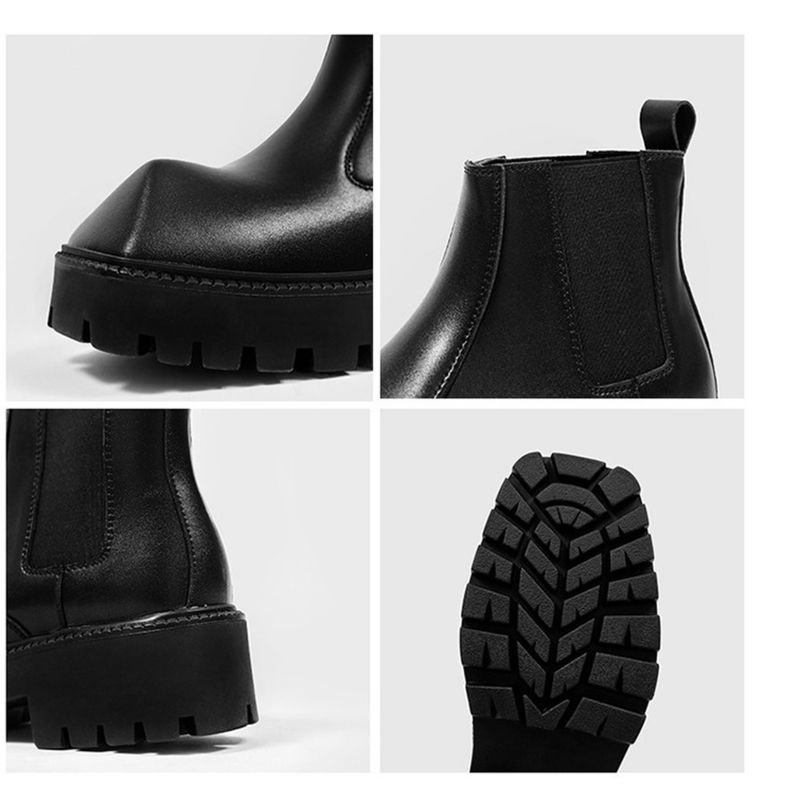 Thick Bottom British Heightening Martin Boots Leather Shoes Hundred Models Men's Boots_voghion.com