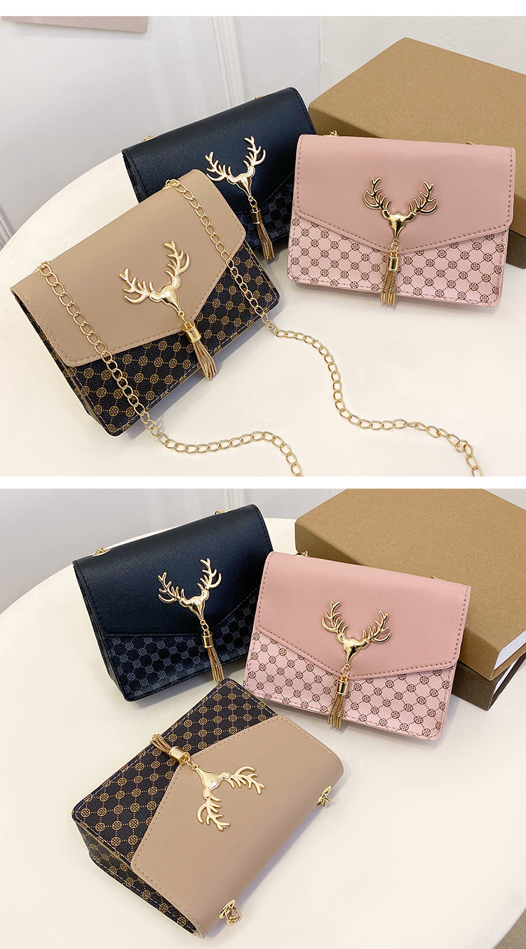 Borsa 2023 Borsa piccola alla moda Nuova borsa a tracolla in hardware con nappa di piccoli cervi Borsa a tracolla personalizzata_voghion.com