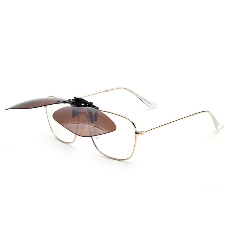 Polarisierte Sonnenbrille zum Anklipsen für Damen und Herren, rahmenlos, zum Aufklappen, für Korrekturbrillen, UV400_voghion.com