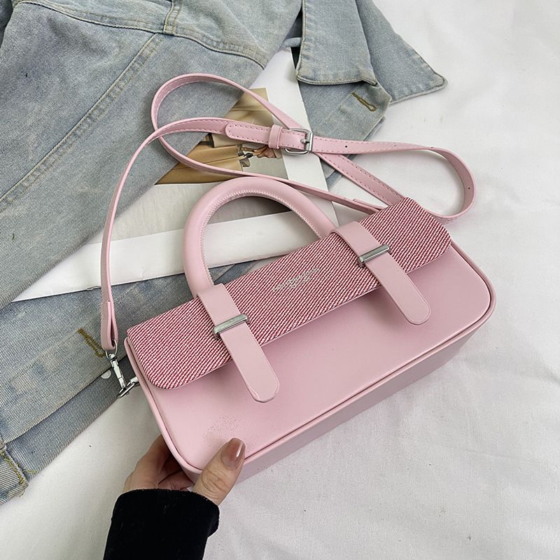 Trendy Versatile Box PU Texture Shoulder Niche Light Luxury Crossbody Women's Handbag Small Square Bag_voghion.com