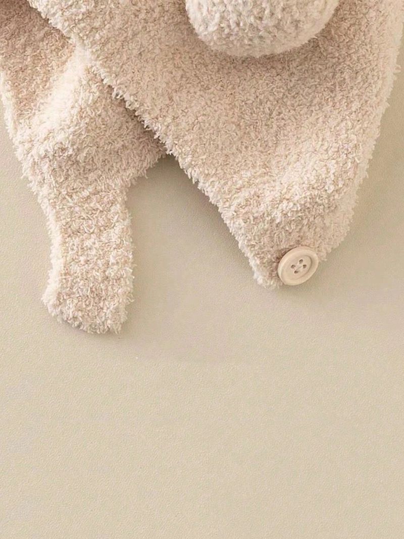 1 Stéck Gestrickte Ouerschutzkapp fir Puppelcher/Kanner, Korall, Thermo-Futter, Unisex, Gëeegent fir Hierscht a Wanter_voghion.com