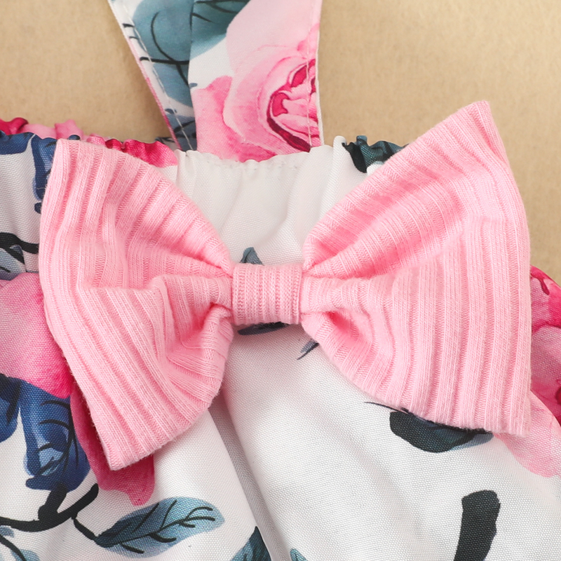 Vestiti per neonati, tuta per bambini, pagliaccetto a triangolo a maniche corte, gonna con fiocco, gonna con cinturino a forma di fiore_voghion.com