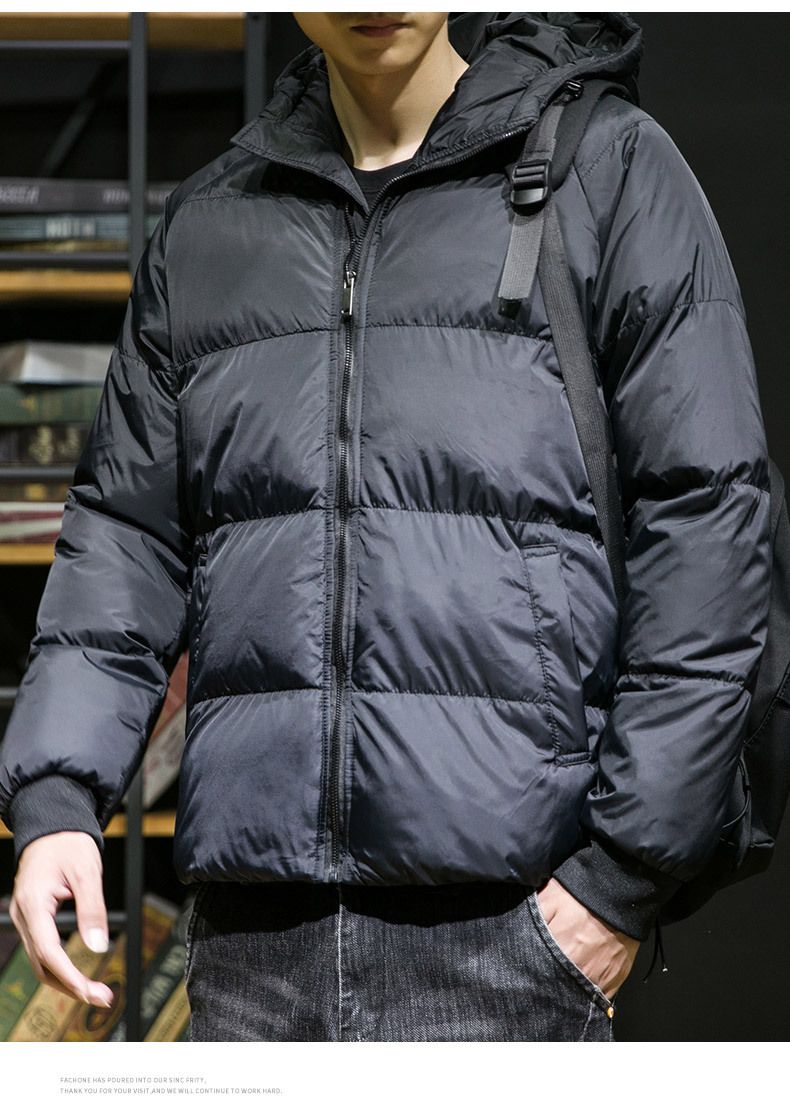 Herren-Winter-Pufferjacke mit Kapuze – Verdickter, warmer Mantel mit Reißverschluss vorne, lockere Passform, stilvolle, lässige Oberbekleidung für Teenager und junge Erwachsene_voghion.com