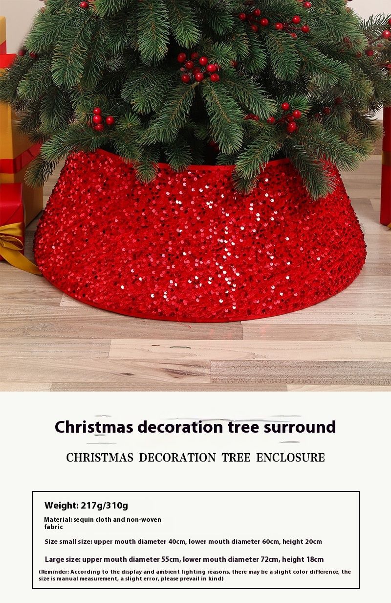 Nowa spódnica choinkowa z cekinami – dekoracja na okrągłą podstawę choinki_voghion.com