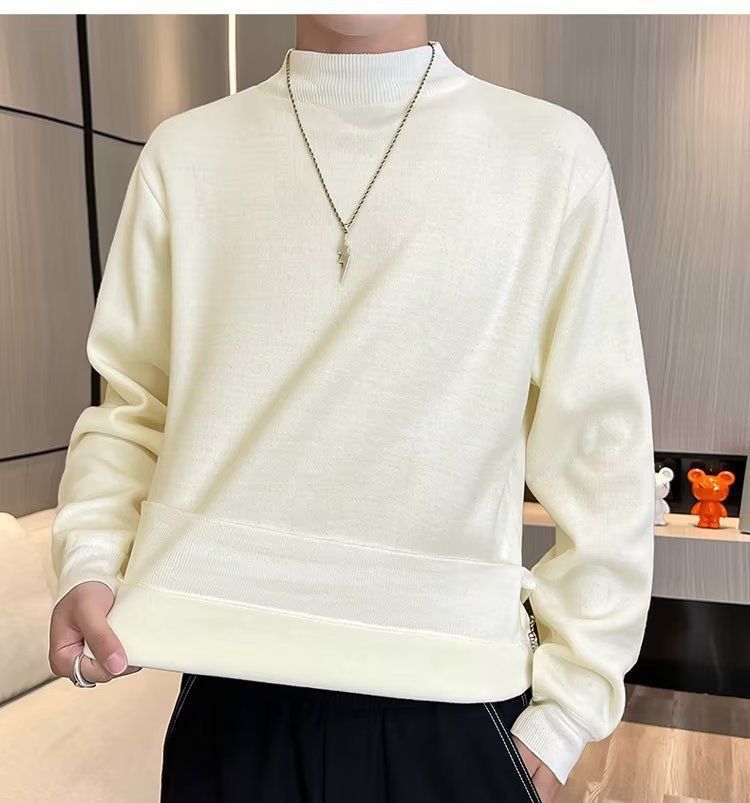 Abbigliamento Uomo Maglione a collo alto in velluto monopezzo da uomo autunno e inverno 2024 nuovo maglione basic multicolore caldo_voghion.com