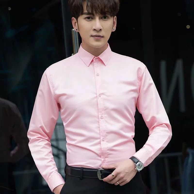 White Long Sleeve For Men Loose Couple Set Korean Trendy Student Uniform Casual College Style Shirt_voghion.com