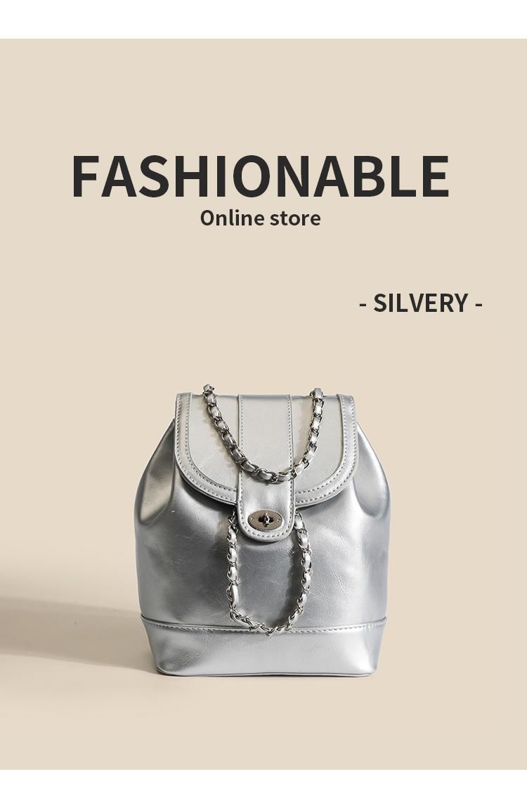 【Esclusiva dal vivo】Zaino con catena di nicchia in stile coreano 2025 Nuova borsa a tracolla da viaggio da donna alla moda per pendolari_voghion.com