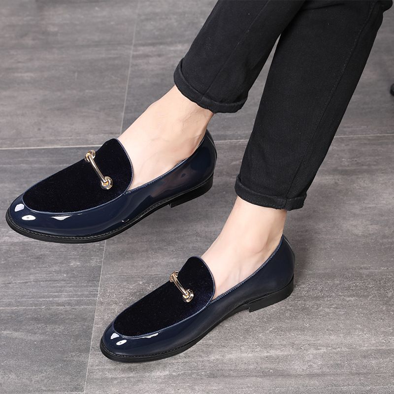 Lefu Schuhe für Frühling und Herbst Neue Bean Lack Casual Lederschuhe, Herrenstil_voghion.com