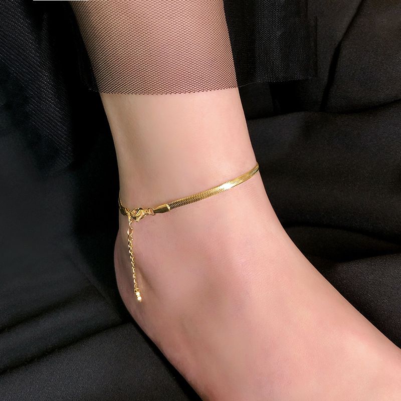 Flat Snake Bone Bracelet - 18K Gold Plated Titanium Steel Chain (Forest Style, Anti-Fade, Hypoallergenic)_voghion.com