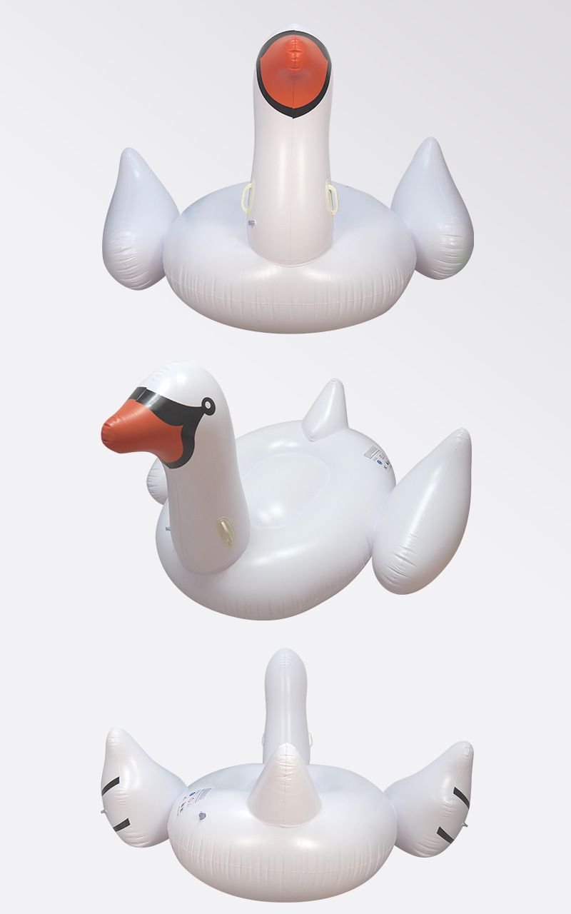 Inflatable Swan Ride-On Pool Float - Giant White Goose Lounge Chair For Adults (150cm Heavy-Duty PVC Comfortable Seat Summer Party Essential)_voghion.com