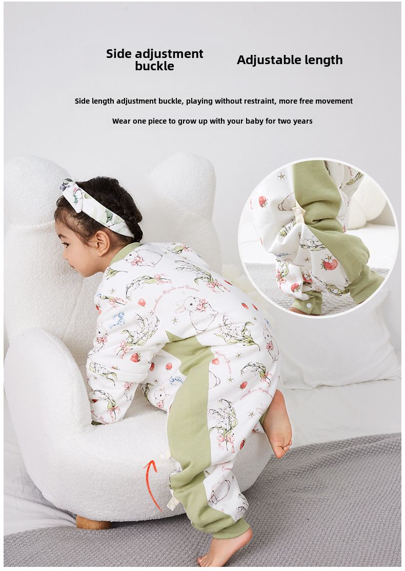 Baby-Steppschlafsack mit geteiltem Bein, Anti-Tritt-Steppdecke, verdickter Overall für Herbst und Winter, antibakterieller Babyschlafsack aus reiner Baumwolle, Neu_voghion.com