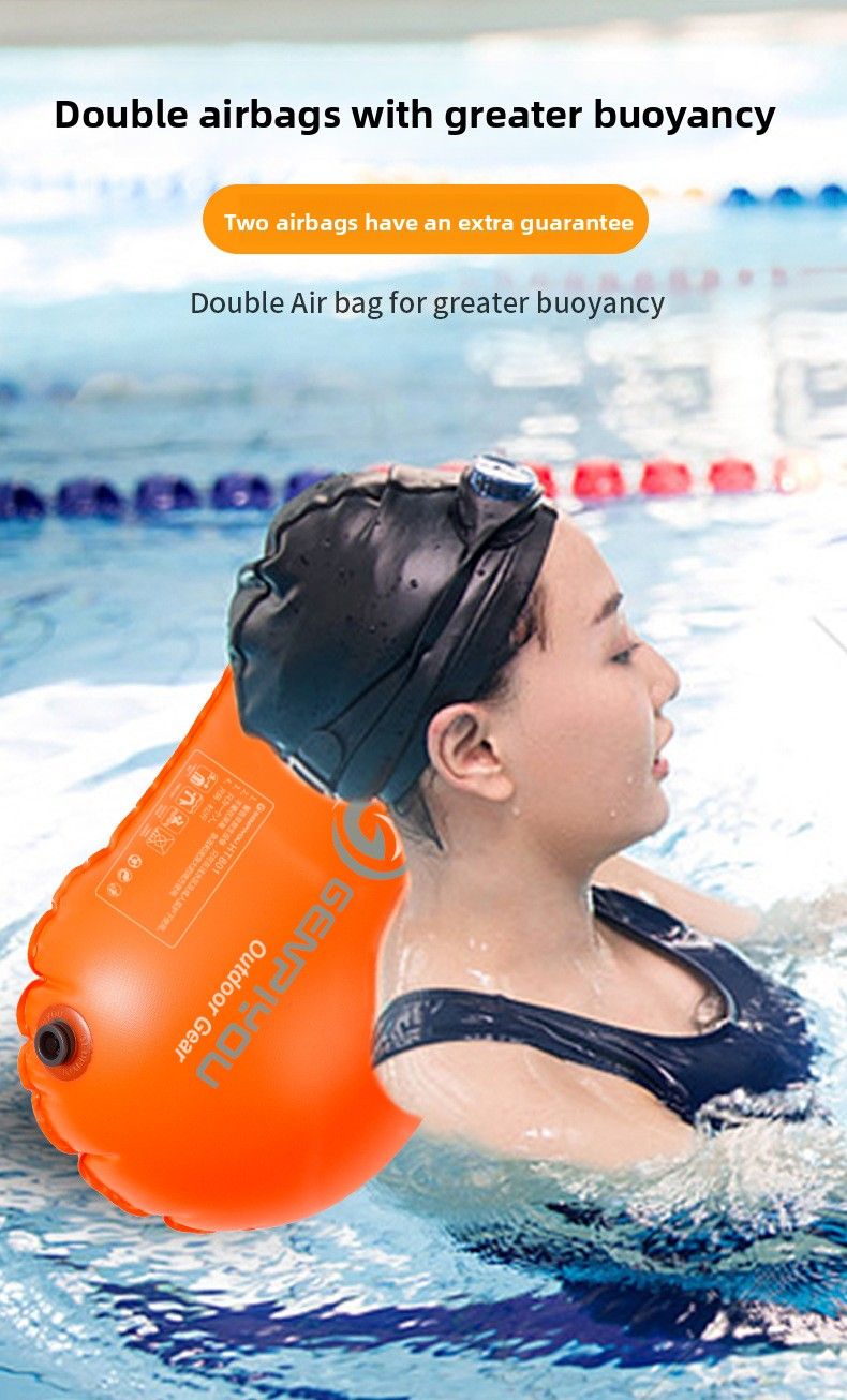 GENPIYOU Double Air Pump Storage Swimming Aid Inflatable Buoyancy Float Waterproof Bag_voghion.com