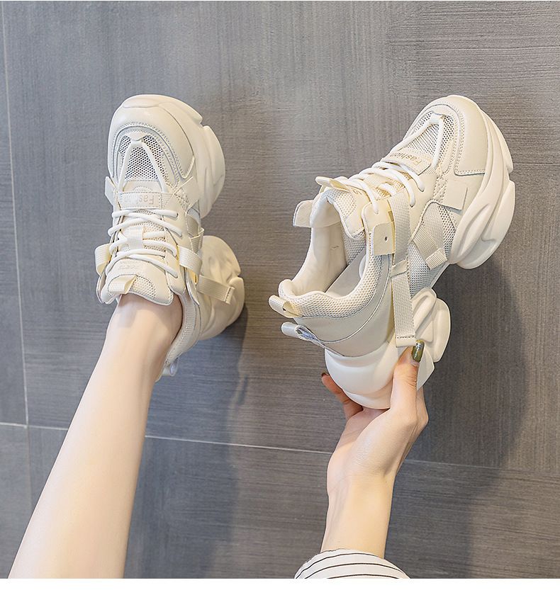 Dickbesohlte Erhöhungsschuhe Tanzschuhe Daddy-Schuhe Lederoberfläche Weiche Sohle Sport Freizeitschuhe Damen_voghion.com