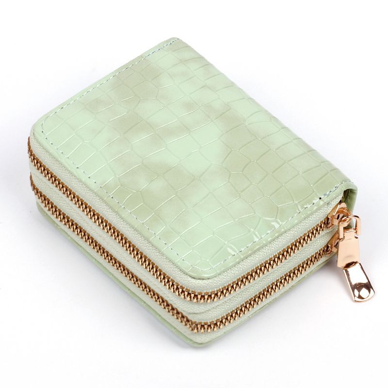 Foreign trade hot-selling crocodile pattern double zipper wallet large capacity double-layer clutch bag card holder suitable for going out all-in-one bag_voghion.com