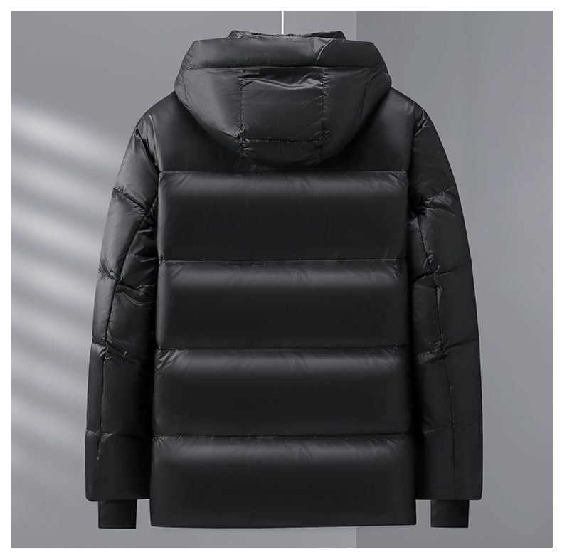 Black Gold Goose Down Jacket Short And Thick Men's Warm And Cold Resistant Winter White Duck Down Jacket Men's New Hooded Jacket_voghion.com