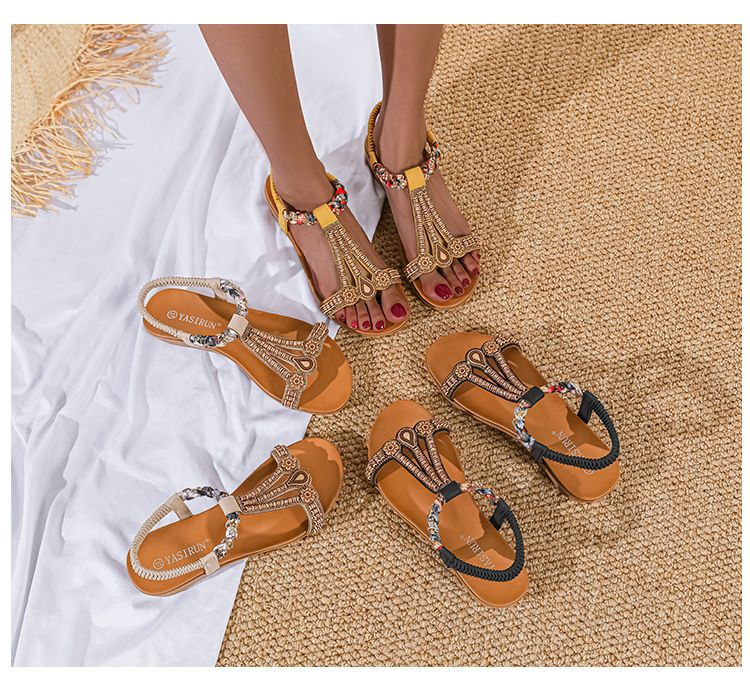 New All-in-one Fashion Trend Women's Sandals Elastic Strap Light Comfortable Sandals_voghion.com