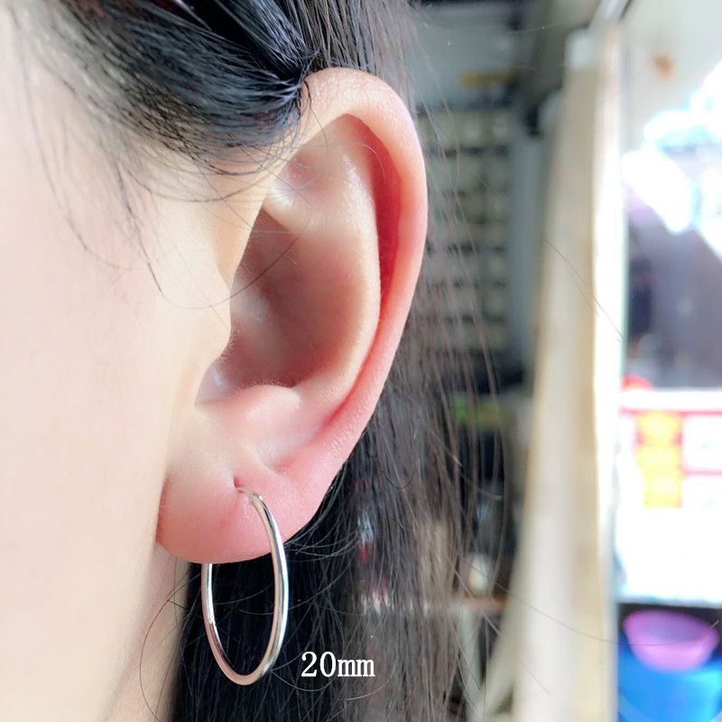 Anello per orecchio in argento S925 con fibbia per orecchio in argento, misura dell'orecchino, anello per orecchino, gioielli per orecchino in argento per primavera estate autunno inverno, senza piercing all'orecchio._voghion.com