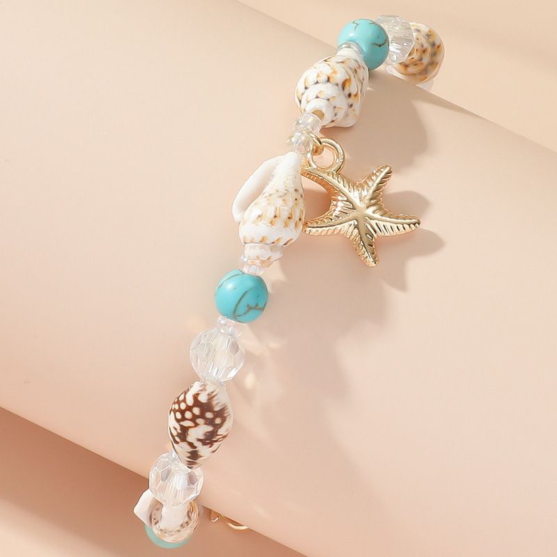New Versatile Beach Starfish Shell Conch Fresh Style Temperament Rice Bead Bracelet For Women_voghion.com