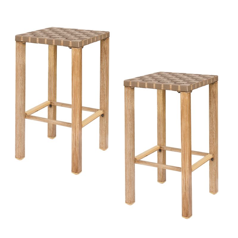 Bar Stools Set Of 2, 27.6inch Metal Counter Height Bar Stools With Footrest, Hand-Made Drawstring Tall Bar Chairs For Kitchen, Island, Dining Room, Pub, Cafe_voghion.com