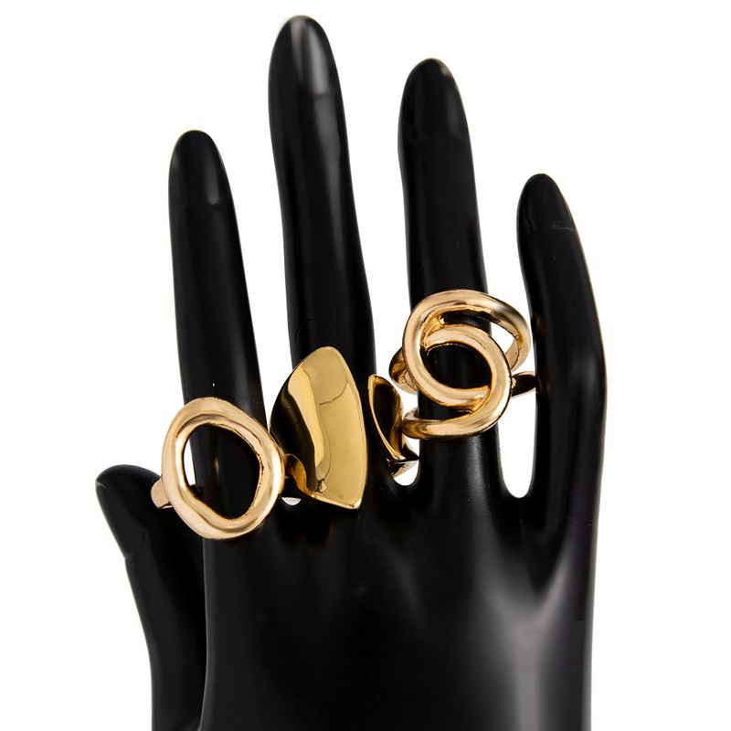 ins liquido linea geometrica anello aperto nicchia design irregolare lava anello mano gioielli donna_voghion.com