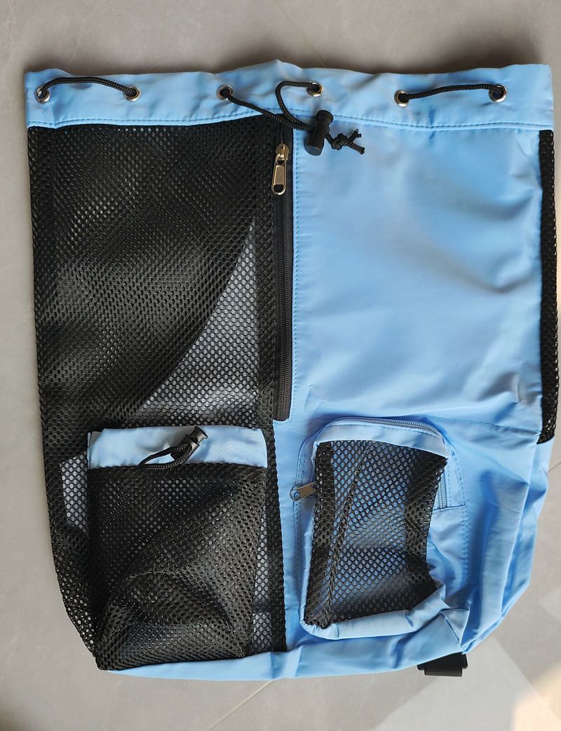 New Swimming Mesh Drawstring With Wet Pocket Beach Backpack Gym Workout Gear Bag_voghion.com