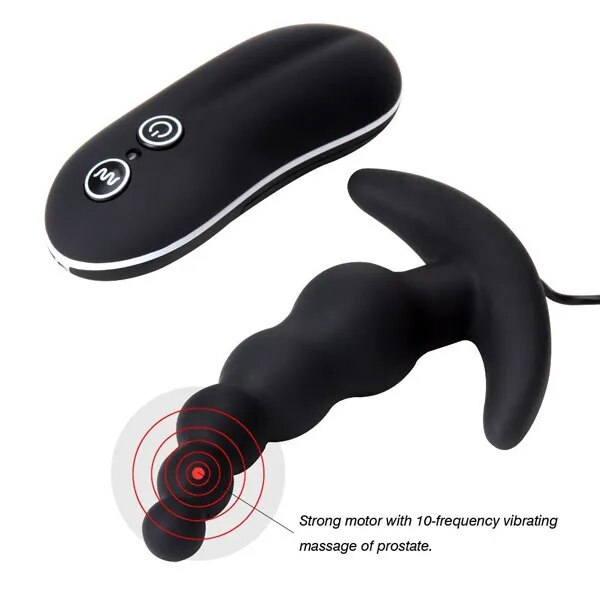Anal Plug Dildo Vibrator Erotic 10 Frequency Vibrating Prostate Massager Anal Beads Butt Plug Vibrators For M_voghion.com