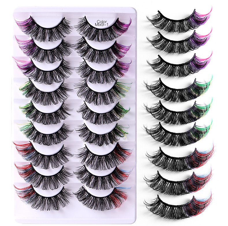 Barbe Colorful Eyelashes Russian Eyelashes Curl Naturally Thick Seven Pairs of Colored Eyelash_voghion.com