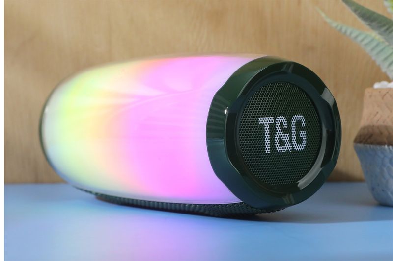 【Haute qualité】 Nouveau haut-parleur Bluetooth TG366 Pulse demi-écran couleur lumière extérieure portable carte insérer U disque caisson de basses audio_voghion.com