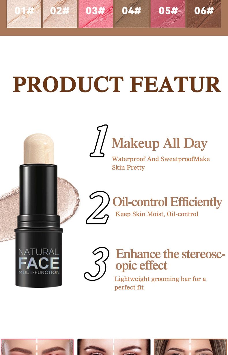 Bronzers & Highlighters Multi Functional Repair Stick Eye Shadow Stick Highlight Shadow Blush Stick Lying Silkworm Pen_voghion.com