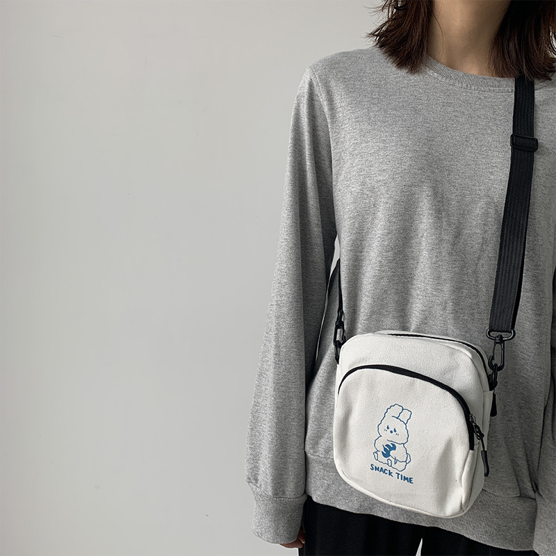 Borsa a tracolla piccola in tela con coniglio carino da donna, casual, per studenti, ragazze, borse a tracolla, vintage, da donna, borsa per telefono, borsa a tracolla_voghion.com