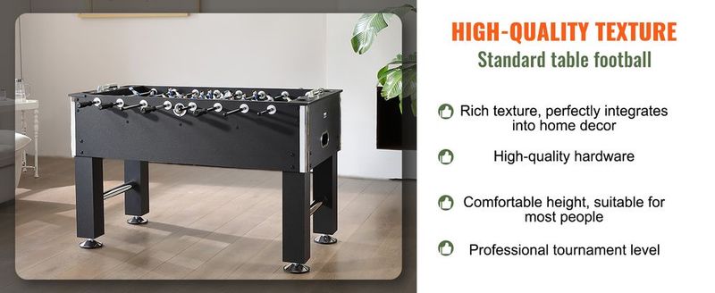 VEVOR Foosball Table, 55 Inch Standard Size Foosball Table, Indoor Full Size Foosball Table For Home, Family, And Game Room, Soccer With Foosball Table Set, Includes 4 Balls And 4 Cup Holders_voghion.com