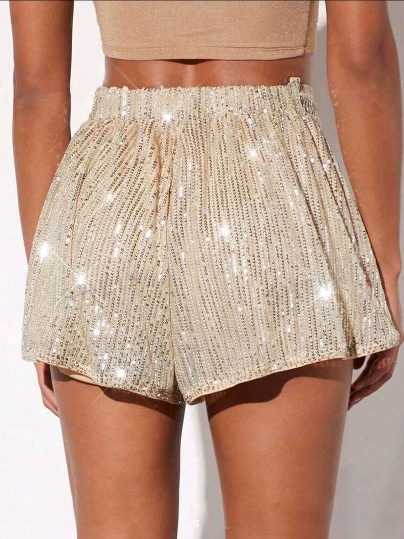 Women's Shiny Sequin Shorts Sparkling Skirt Pants_voghion.com