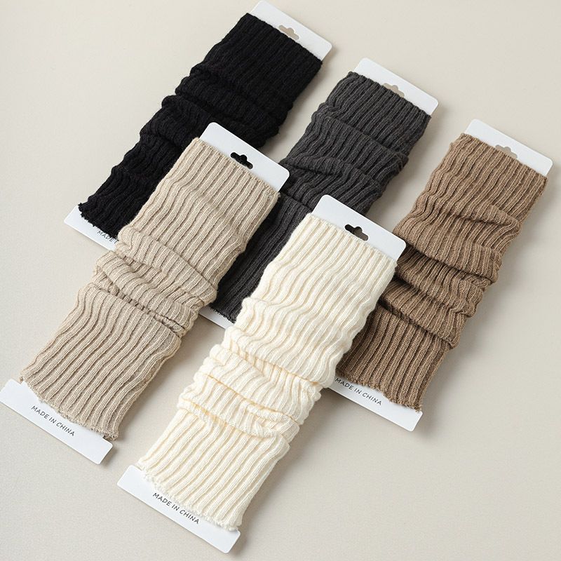 24 Herbst-Winter-neue warme Fleece koreanischen Stil faul Doppelnadel lässig lange Tube Wadensocken Beinlinge_voghion.com