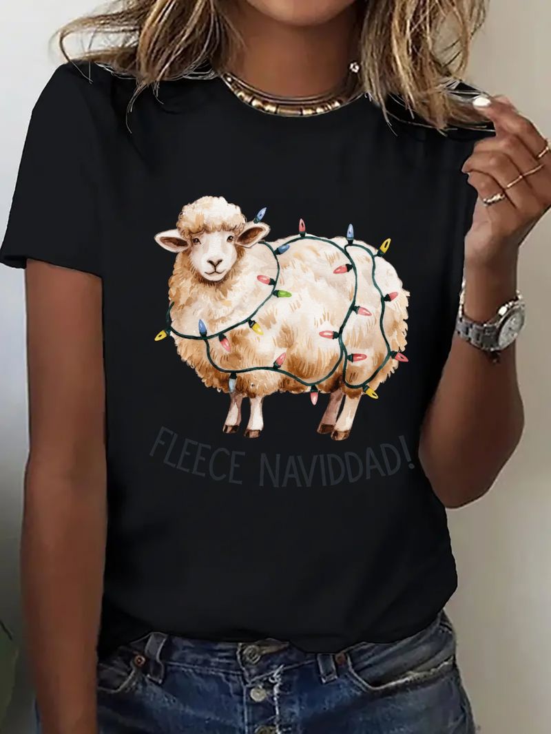 Spring and summer European and American women's new ladies casual fashion loose tops printed women's T-shirts_voghion.com