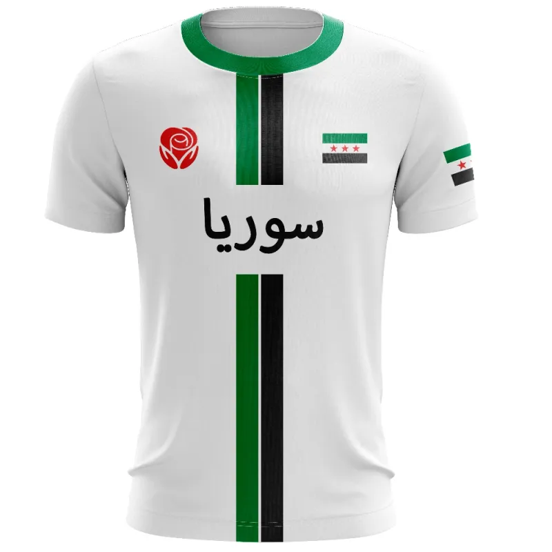 2025 Syrien Fußballtrikot Herren Sport 3D T-Shirts Syrische Flagge Straße Übergroße Tops Unisex Casual Graphic T-Shirts Herren Geschenke_voghion.com