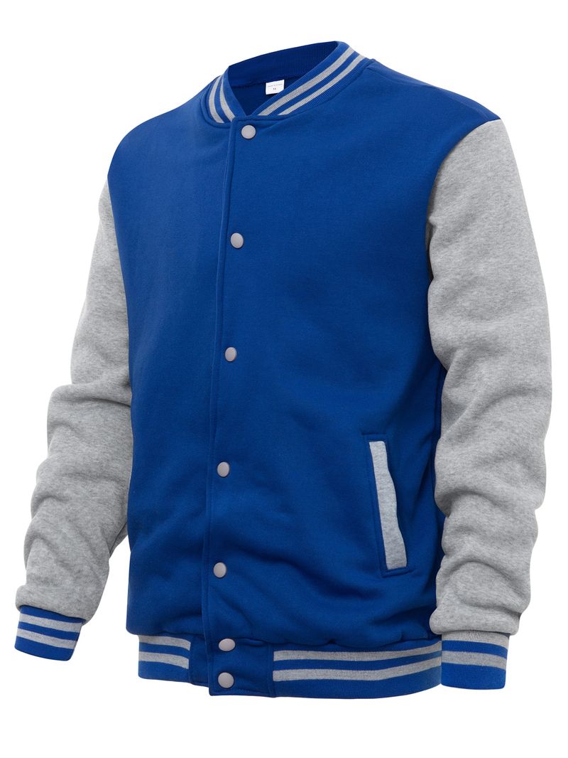 Men's Fleece-Lined Baseball Jacket - Winter Zip-Up Hoodie With Button Front, Unisex Oversized Streetwear Coat (S-XXL)_voghion.com