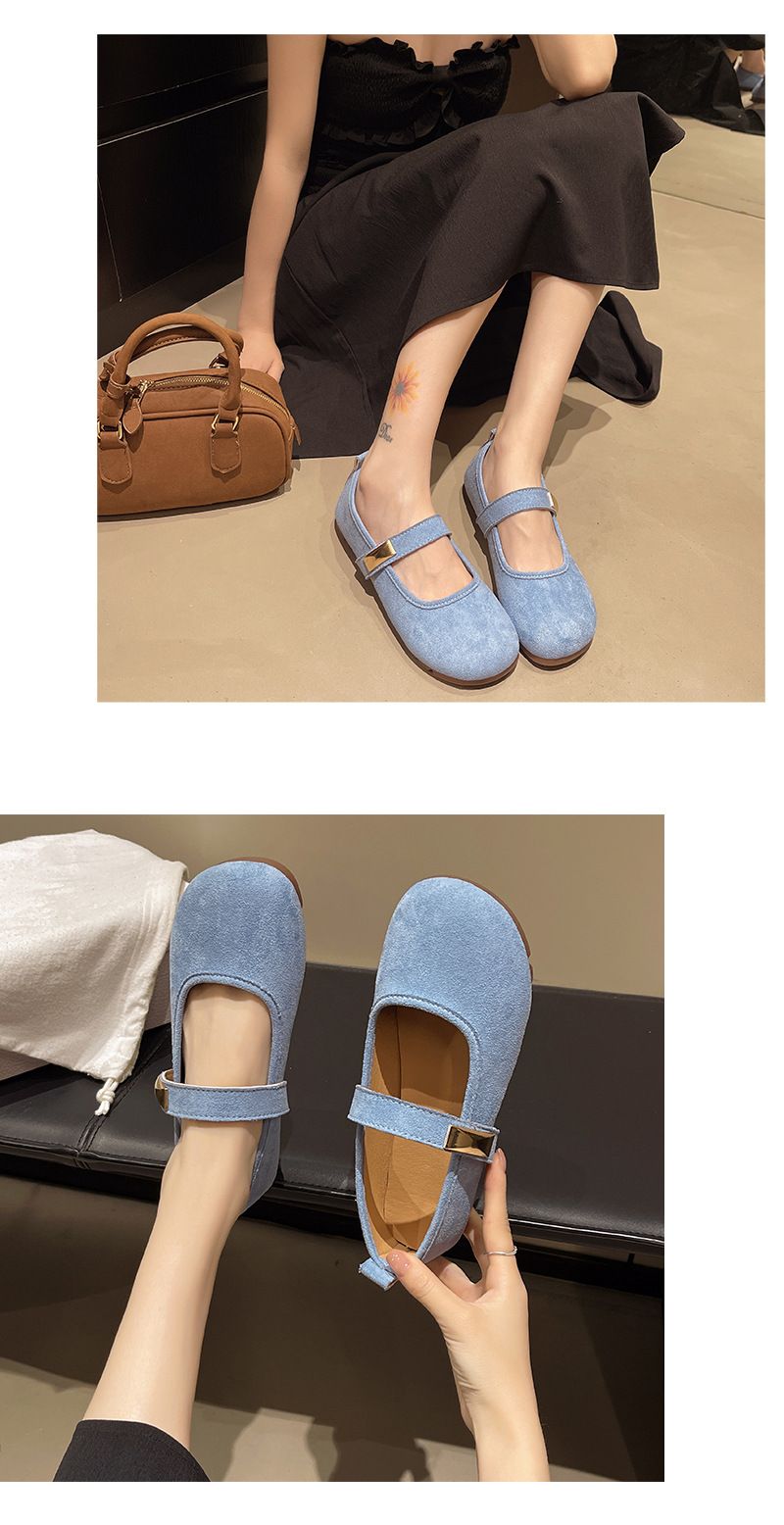 Französisch Retro Licht Mund Einzelnen Schuhe frauen Mit Rock Weichen Boden Gelb Flachen Boden Mary Jane Schöne Einzelnen Schuhe_voghion.com