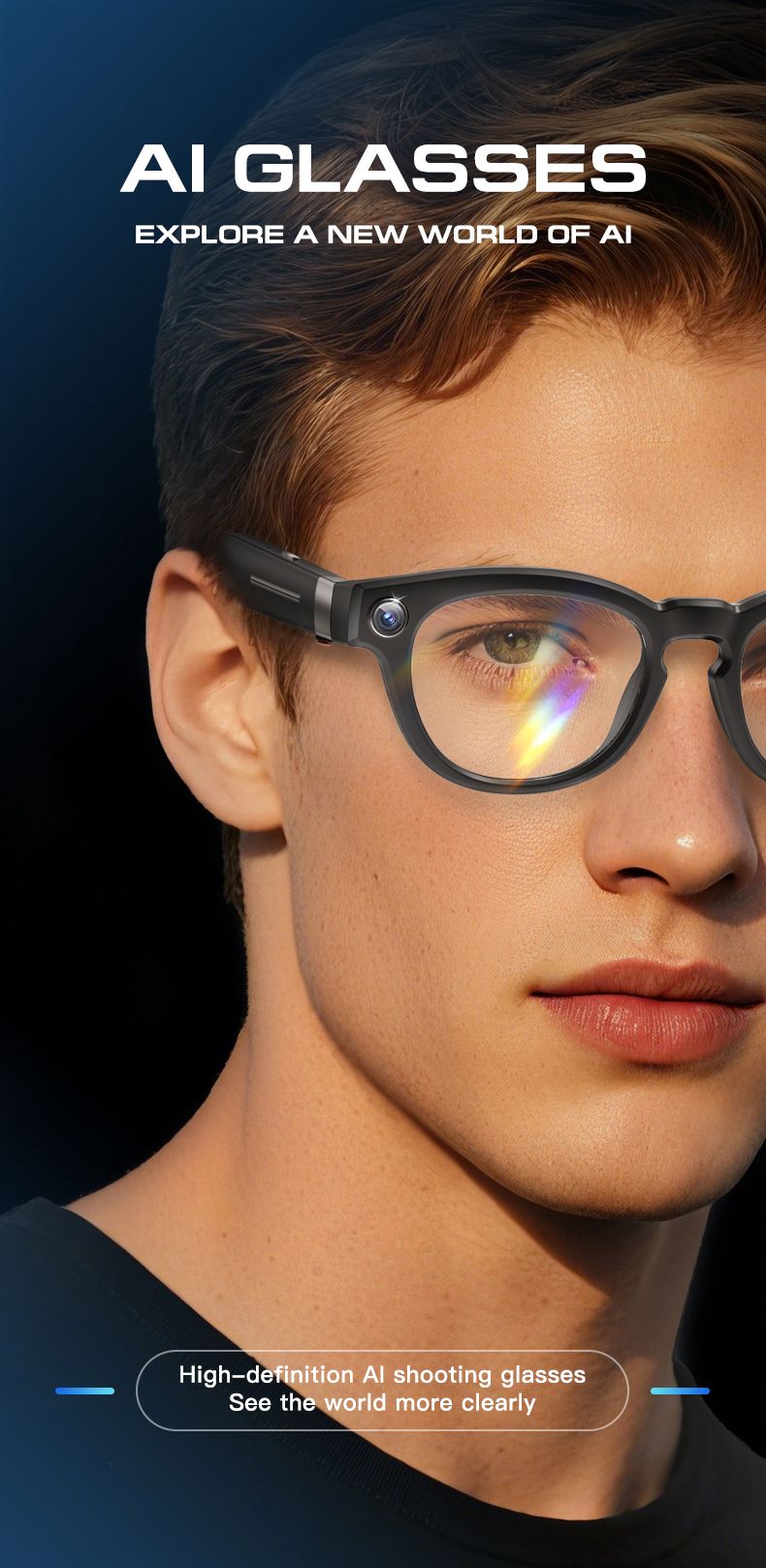 Q8 Smart Sunglass With Camera 8MP Pixel 32GB Memory ChatGPT AI Translate 290mah Automatic Color Change Intelligent Glass_voghion.com